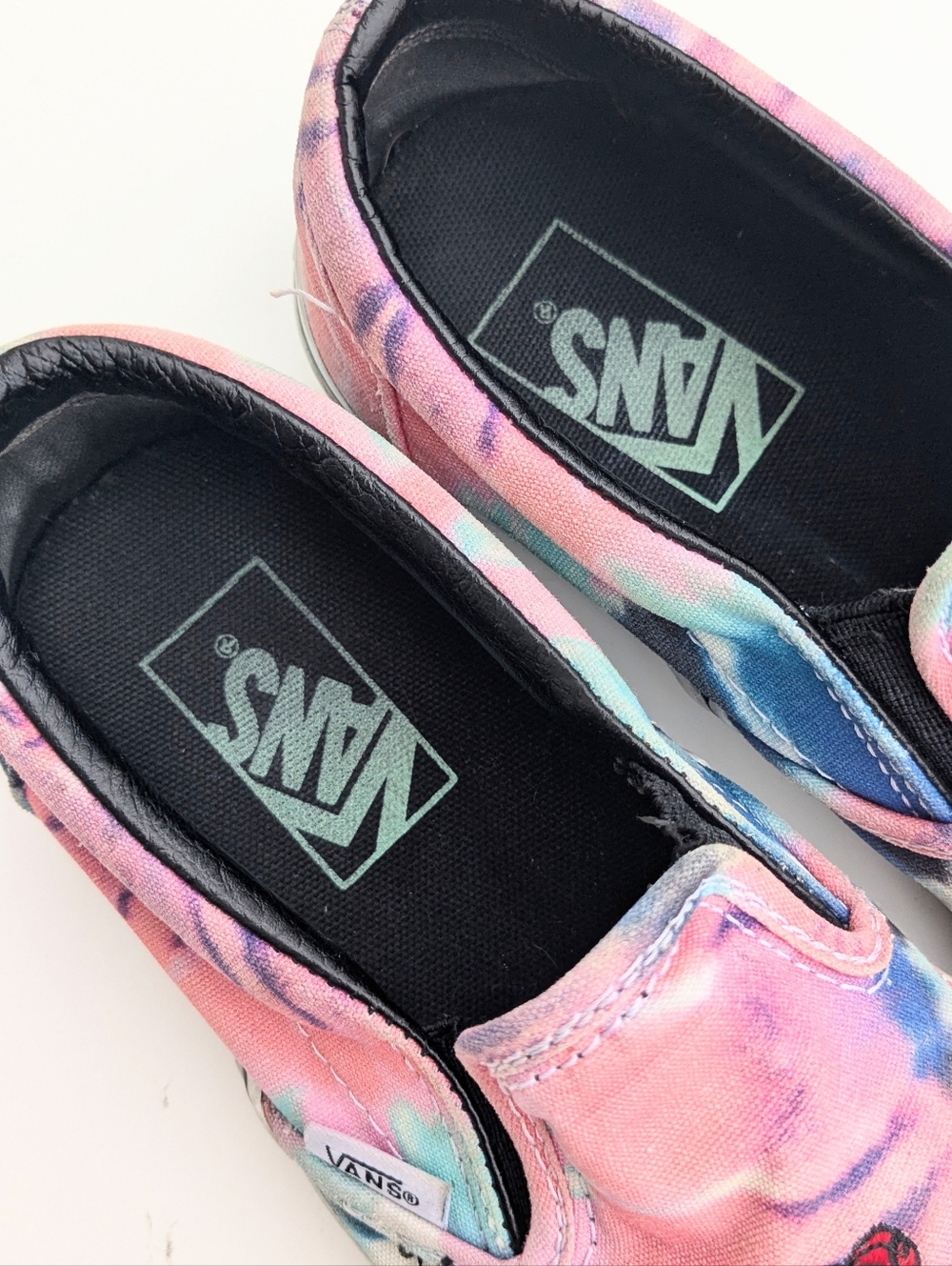 Vans Slip-On Tie Dye Skeleton Rose Sneakers W7.5/M6 - Picture 3 of 6